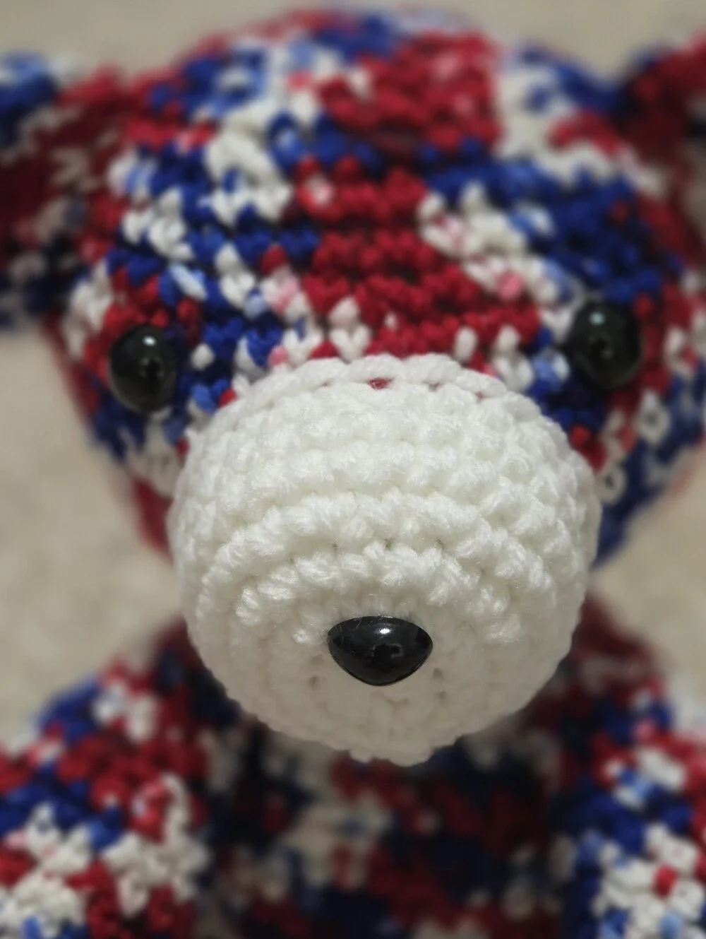 Handmade Crochet Patriotic Teddy Bear Plushie